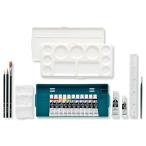 ターナー アクリルガッシュ プライム セット 13B4 11mL 11色 白2本 筆3本 定規 溝引棒付