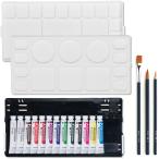 ＜当店オリジナル＞ NICKER ニッカー ファン ポスターカラー 三原色入 デザインセット 12mL S 12色13本 デザイン筆emu3本付 【 絵具 絵の具 中学校 中学生 】