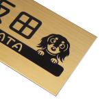 ショッピング表札 表札 マンション表札 ステンレス表札 犬 猫表札 マグネット ゴールドステンレス オーダーサイズ dgfm-dc