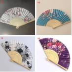 扇子　シルク製品　せんす　水色系　6番