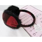  в клетку наушники искусственный мех красный MUF104