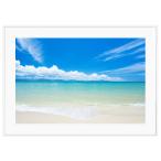 夏写真 沖縄 屋部の浜 インテリアアート写真額装 S〜Lサイズ AS0499