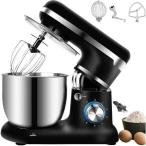 スタンドミキサー 業務用ミキサー 5L大容量ボウル 7段階変速 3種類アタッチメント付き 低騒音 混ぜる?練る?泡立てる 多機能メタルミキサー パンこね機 家庭用 業