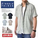 ショッピング半袖シャツ アーノルドパーマー ARNOLD PRLMER 半袖シャツ 麻シャツ 綿混 メンズ ゴルフ 刺繍 セール