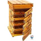 蜜蜂巣箱 ミツバチ 巣箱 重箱式 養蜂箱 杉材 蜂ハイブ 格子箱 煮蝋 蜜蜂飼育箱 巣枠不要 自然造蜜 防水性と防食性 5階/5窓