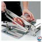 手動ミートスライサー 家庭用 業務用 スライサー 肉 1~55mmスライス厚さ調節  指の保護 安全ロック 専用研ぎ器付 肉切り機 食品級ステンレス綱 園芸に便利