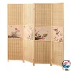  разделитель складной перегородка 4 полосный независимый тип живопись маслом ширма . тест разделительный экран японский стиль сосна дерево рамка-оправа бамбук плетеный раздвижные двери shoji сборка не необходимо место хранения простой высота примерно 150/170/180/200cm глаз .. раздвижные двери shoji перегородка 