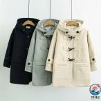  полупальто "даффл коут" школьное пальто с хлопком девочка женский ученик старшей школы ученик неполной средней школы женщина посещение школы осень-зима форма внешний длинное пальто casual school одежда защищающий от холода теплый 