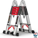 折りたたみ脚立 伸縮はしご 両用梯子 折り畳み 梯子 兼用脚立 最長7.4m 多機能 アルミ製 踏み台 コンパクト 持ち運びに