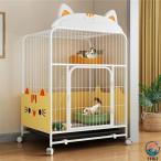 猫ケージ 屋内猫エンクロージャー 金属猫ベビーサークル犬小屋 ペットクレート 特大ハンモック付き 1-2匹の猫用