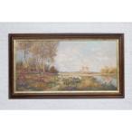SOLD＃2970-アンティーク雑貨1940年ベルギー原産 絵画  キャンバス