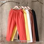  широкий брюки гаучо брюки женский лето свободно низ одноцветный лето предмет талия резина большой размер body type покрытие тонкий 40 плата 50 плата весна лето осень хлопок лен 