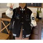 スタジャン レディース スタジアムジャンパー ジャケット ジャンパー ゆったり アウター スポーツ スウェット 大きいサイズ カジュアル お洒落 体型カバー