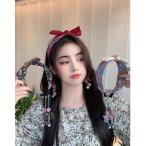 ショッピングヘアアクセサリー カチューシャ レディース ヘアアクセサリー 髪飾り おしゃれ ヘッドアクセサリー 花柄 リボン チャーム パール カジュアル ブラック レッド ミセス/[faa35]