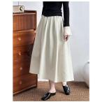 ショッピング森ガール 2024春新作オレンジシルエット森ガールプリーツスカートAラインゆるふわ膝丈アンブレラスカート スリム 人気 トレンド カジュアル ファッション