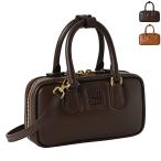 【並行輸入品】 MIU MIU ハンドバッグ アルカディ レザー ミニ トップハンドルバッグ 横長 ミニバッグ 2026年春夏新作 5BP088 ACR3