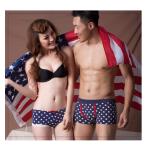 ペア下着 ペアパンツ カップル メンズ レディース 男女 2点セット セクシー ギフト プレゼント 紺地に星 DBL312