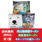 利尻昆布 ラーメン 袋麺 オホーツクの塩ラーメン 乾麺 札幌 円山動物園 白クマ ラーメン スープ付 合計3個(各1袋) 麺類 ラーメン