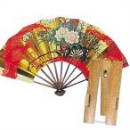 扇子飾扇子７寸５分セット金赤花車扇...