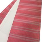 半幅帯赤薄ピンク縞リバーシブル帯半...