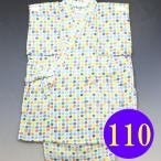 甚平 浴衣 子供 男の子 女の子 5歳 6歳 日本製 110 水玉 ドット 子供用 1点までメール便可