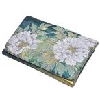 女物　花しおり　正絹　帯地　クラッチバッグ　-牡丹/緑・ゴールド系-　[ 1612-2222 ]　着物 きもの ギフト プレゼント 女性 レディース きぬ シルク 鞄