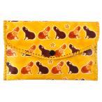 山羊革 財布パース カピバラ柄（マスタード）(メール便対応)