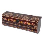  гора кожа ягненка очки кейс улица средний . рисунок ( чай ) Индия 