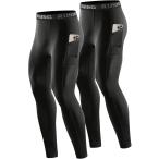  спорт трико мужской 2 шт. комплект леггинсы компрессионный трико стрейч "дышит" . пот скорость . Jim бег альпинизм бейсбол теплоизоляция осень-зима чёрный 