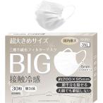 冷感マスク【超大きいサイズマスク横幅200mm】 不織布 マスク 大きいサイズ 不織布 男子兼用 6mm平ゴム 耳が痛くならない マスク3XL 30枚入り 個別包装