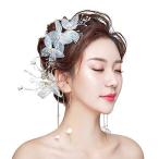 FayTun 花嫁 髪飾り 結婚式 ウェディング 2点セット ティアラ ヘアアクセサリー 花 ヘアバンド 髪留め 花冠 花かんむり 和装 衣装 発表会通販