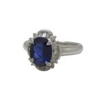  кольцо кольцо Pt900( платина ) сапфир 1.80* бриллиант 0.31ct [ полный размер ]9 номер so-ting имеется б/у произведена отделка бесплатная доставка ломбард лот 