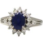  кольцо кольцо Pt900( платина ) сапфир 1.22* бриллиант 0.25ct [ полный размер ]7 номер so-ting имеется б/у произведена отделка бесплатная доставка ломбард лот 