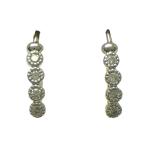  серьги K18WG( белое золото ) бриллиант 0.075/0.075ct б/у произведена отделка ломбард лот 