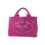[ снижение цены ]PRADA Prada kana pa большая сумка BN2439 хлопок розовый сумка для хранения * гарантийная карточка имеется б/у бесплатная доставка ломбард лот 