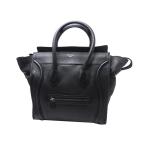 CELINE Celine багажный Mini большая сумка кожа черный чёрный сумка для хранения имеется б/у бесплатная доставка ломбард лот 