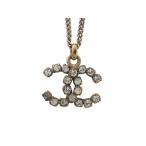 CHANEL Chanel колье GP стразы здесь Mark сумка для хранения имеется б/у бесплатная доставка ломбард лот 