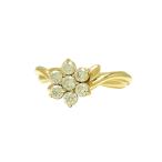 STAR JEWELRY Star Jewelry кольцо кольцо K14( Gold ) прозрачный Stone размер [ полный размер ]13 номер цветок цветок б/у произведена отделка бесплатная доставка ломбард лот 