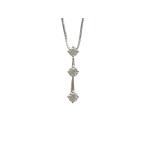  колье K18WG( белое золото ) бриллиант 0.336ct цепь длина [ полный размер ] самый длинный 45cm б/у бесплатная доставка ломбард лот 