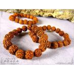 ルドラークシャ菩提樹の実ブレスレッド/5面チェームキー/12ｍｍ