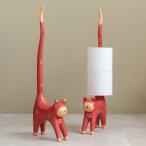 トイレットペーパーホルダー 猫 ネコ 尻尾 バリ島 ピンク 13987