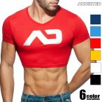  tops ADDICTED Adi ktidoCROP AD TOP тонкий soft ткань heso..V шея футболка короткий рукав мужской fa White Day 