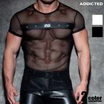 ADDICTED/アディクティッド MESH MIXED T-SHIRT メッシュ Tシャツ　半袖　メンズ　ファッション　トップス