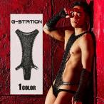 [ супер - ikatto × Leopard ]G-Station мужской Leotard V знак дизайн прозрачный сетка ворсистый животное рисунок T-back комплект костюм 
