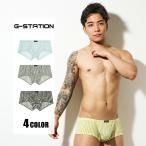  мужской Boxer G-Station/ji- стойка . изношенный полоса relax стиль передний Wide Low laiz цельный шитье мужчина нижнее белье 