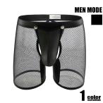  мужской Boxer MEN MODE/ men режим искусственная кожа сеть сетка открытый передний O передний передний дыра имеется цельный шитье выпуклость передний мужчина нижнее белье 