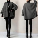 ショッピングパフスリーブ ノーカラーコート レディース アウター 秋 カーディガン トップス 羽織り パフスリーブ ポケット 50代60代 大人きれいめ 体型カバー 前後差 楽チン おしゃれ