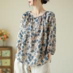 春物 レディース ブラウス 服 レディースアジアン アジアンブラウス レディース 七分袖 春夏 シャツ シャツブラウス tシャツ 花柄 トップス 可愛い