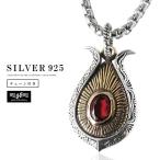 ネックレス シルバー925 メンズ レディース ペンダント チェーン付 馬蹄 ホースシュー ガーネット good vibrations グッドバイブレーション