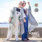 カーディガン レディース 春夏 ロング丈 半袖 インド綿 コットン 綿100 ロングカーディガン 薄手 大きいサイズ ゆったり 羽織り 総柄 5分袖 おしゃれ *y3-1t